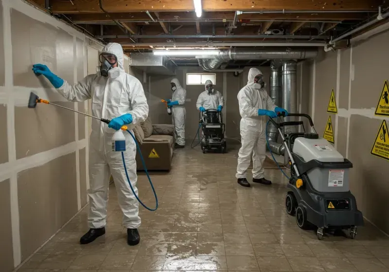 Basement Moisture Removal and Structural Drying process in Carroll County, NH